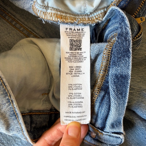FRAME Le Jane Wide Leg Jeans Lomina Wash High Rise Blue Denim Size 30 Womens - Picture 11 of 13